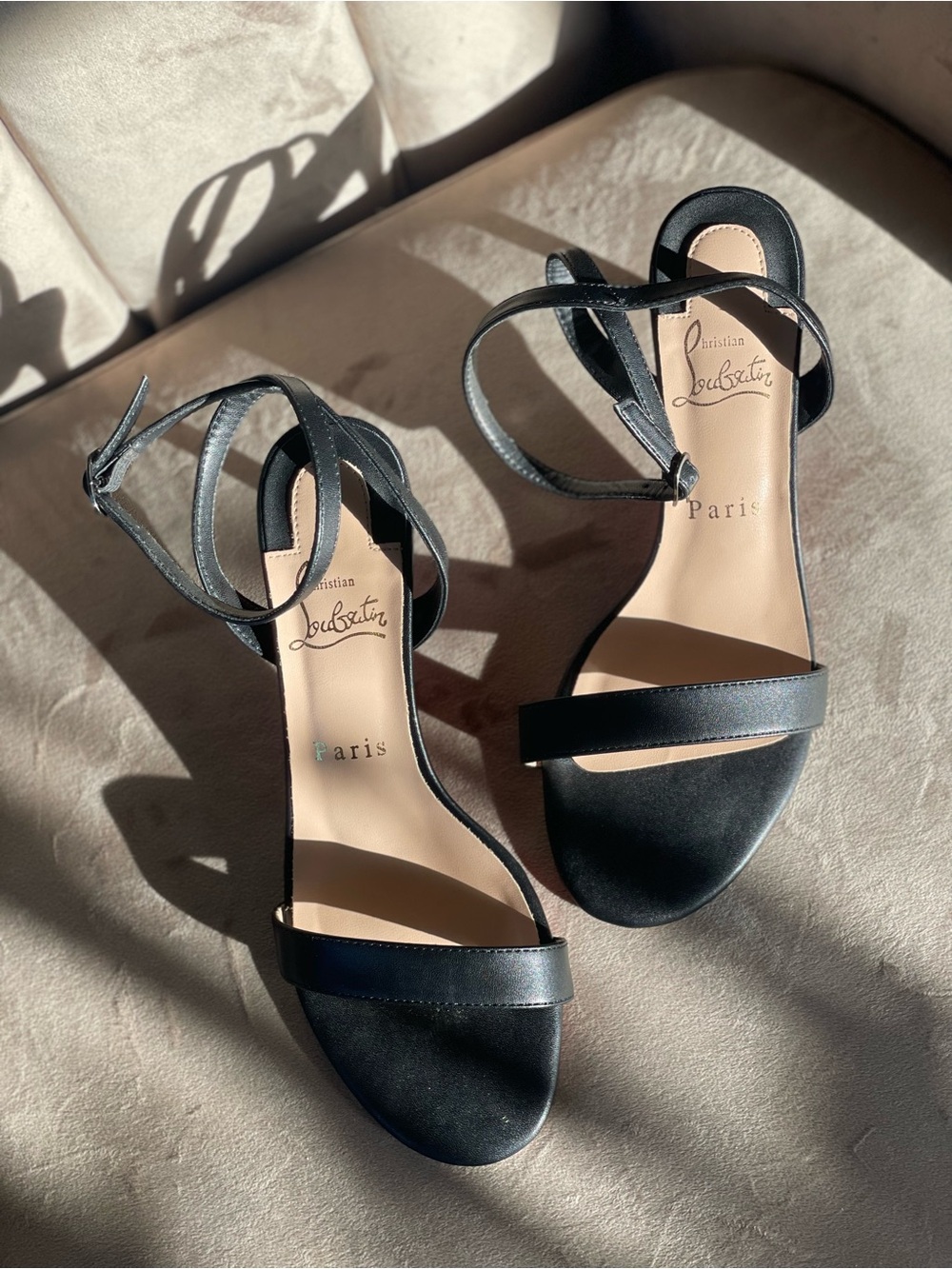 Christian Louboutin Loubigirl Leather Ankle Wrap Sandals Size EU 40 - Picture 2 of 9